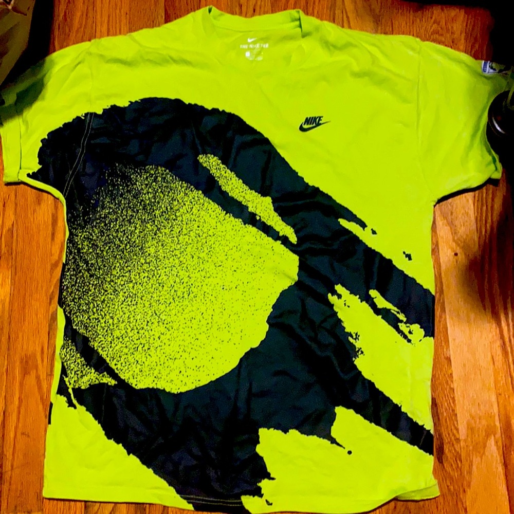 Lime Green and Black Nike T-shirt